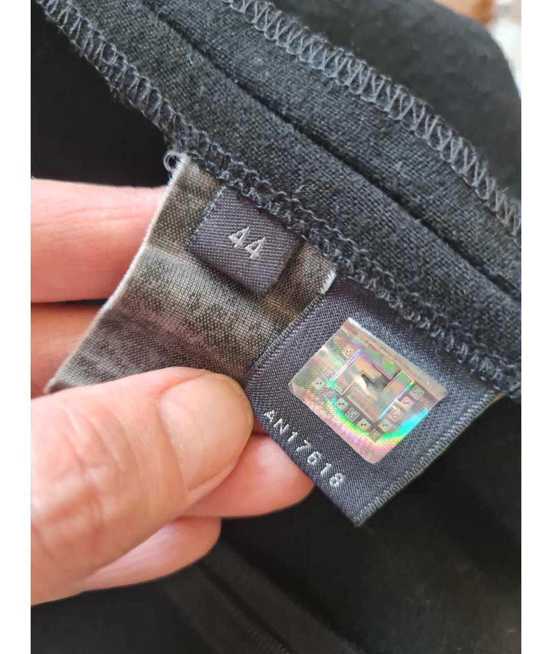 FENDI Черное шерстяное повседневное платье, фото 9