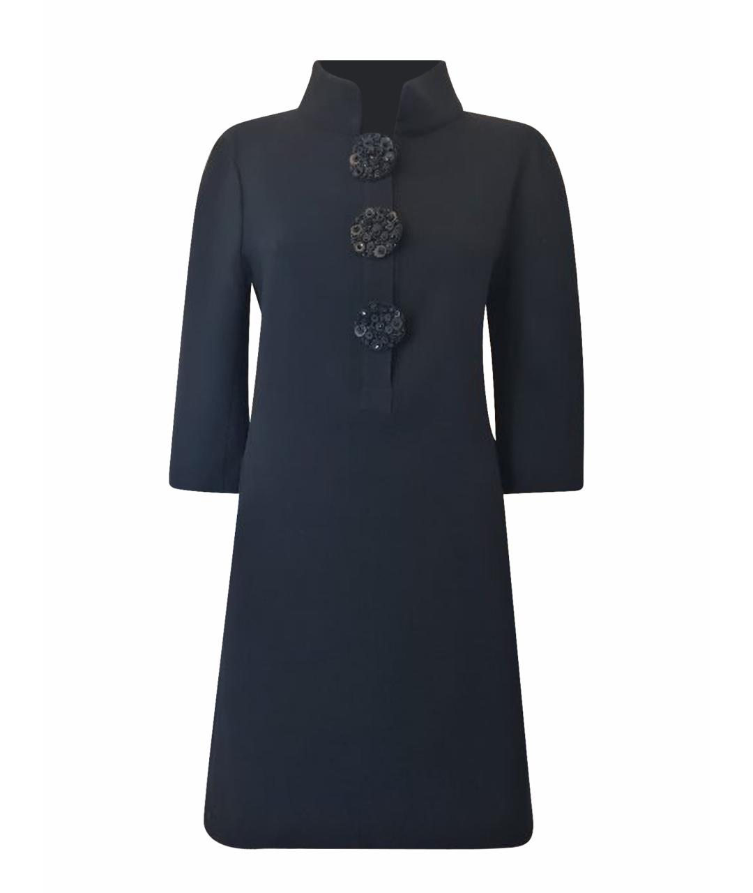 FENDI Черное шерстяное повседневное платье, фото 1