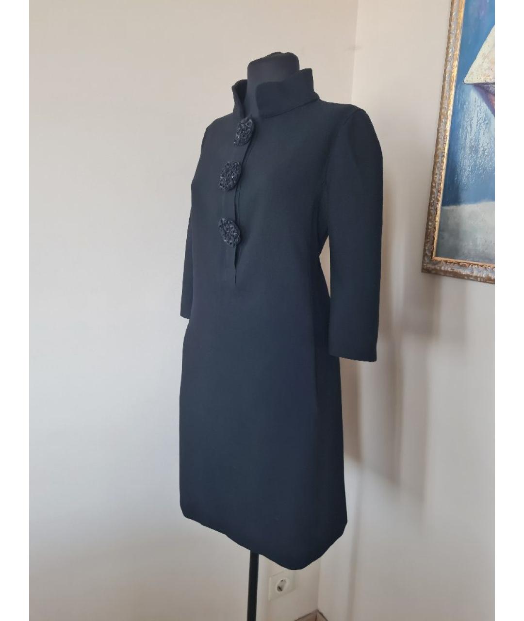 FENDI Черное шерстяное повседневное платье, фото 5