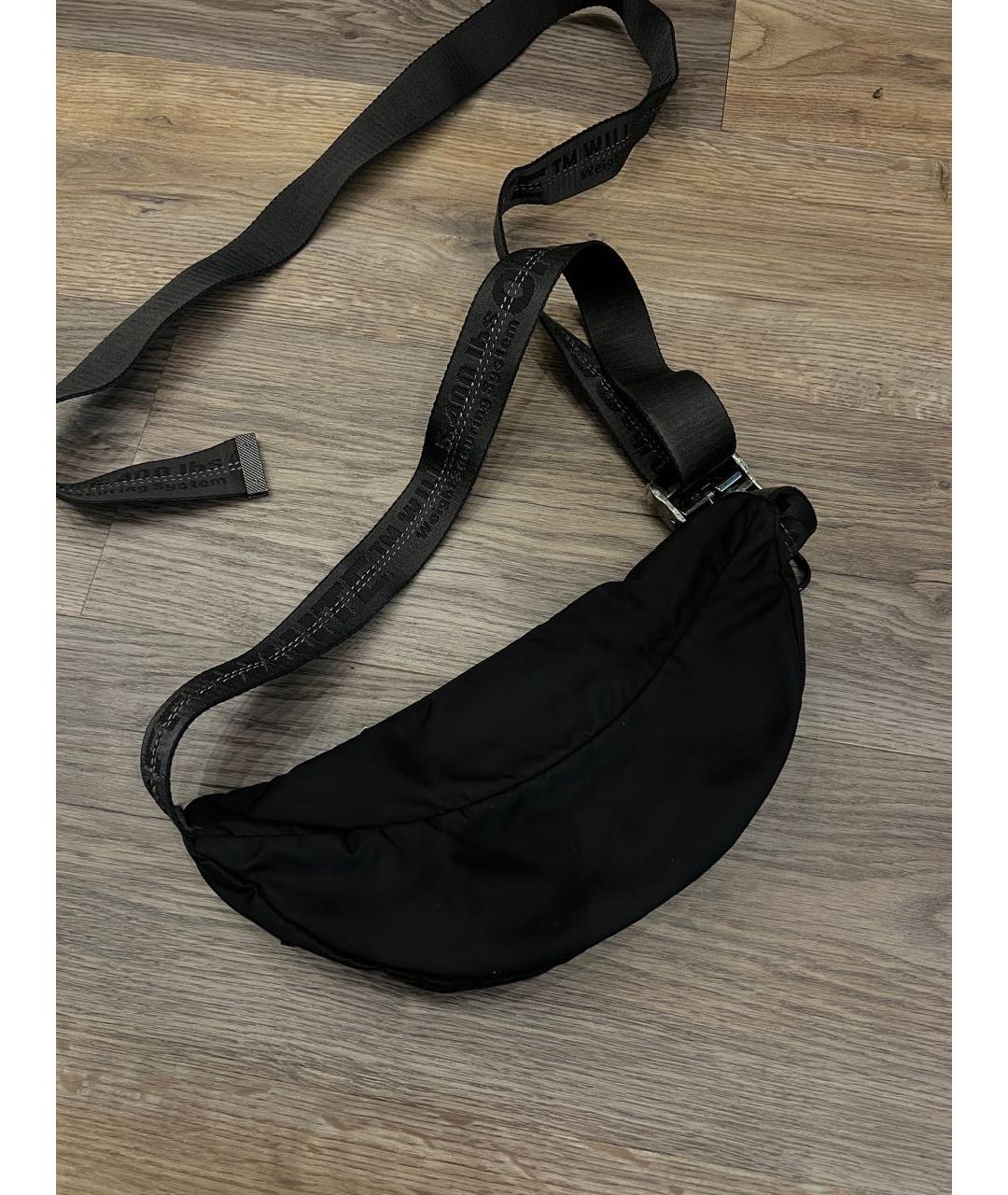 OFF-WHITE Черная тканевая поясная сумка, фото 2