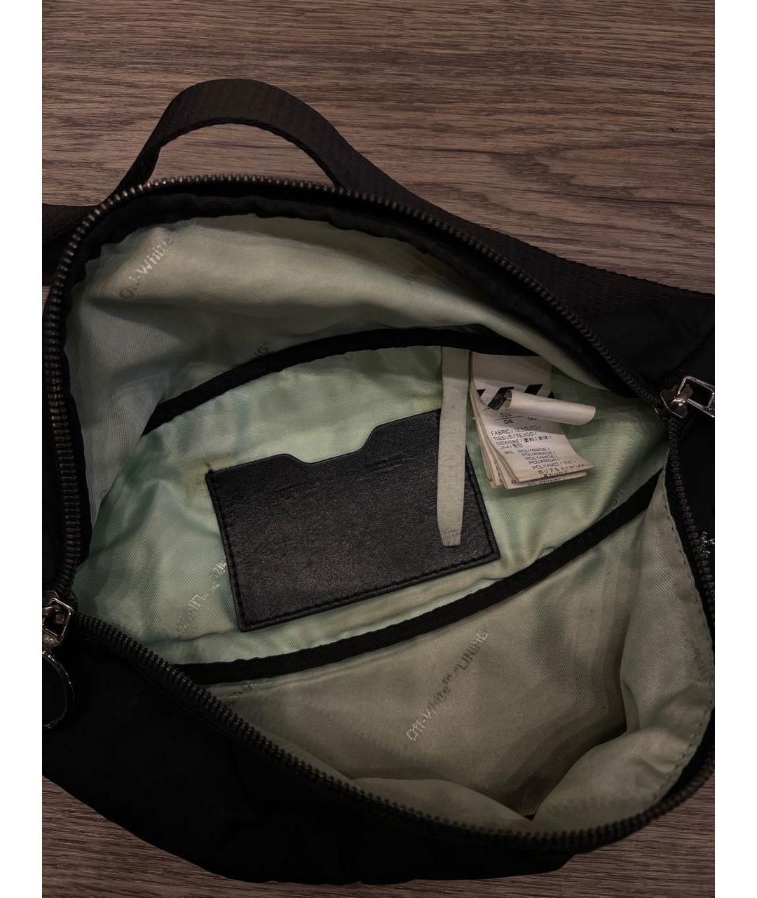 OFF-WHITE Черная тканевая поясная сумка, фото 4