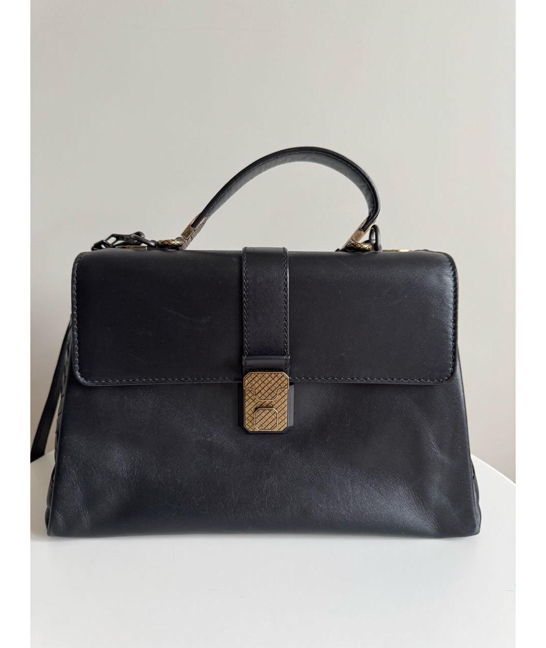 BOTTEGA VENETA Черная кожаная сумка через плечо, фото 2