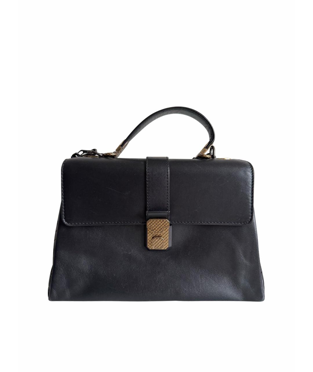 BOTTEGA VENETA Черная кожаная сумка через плечо, фото 1