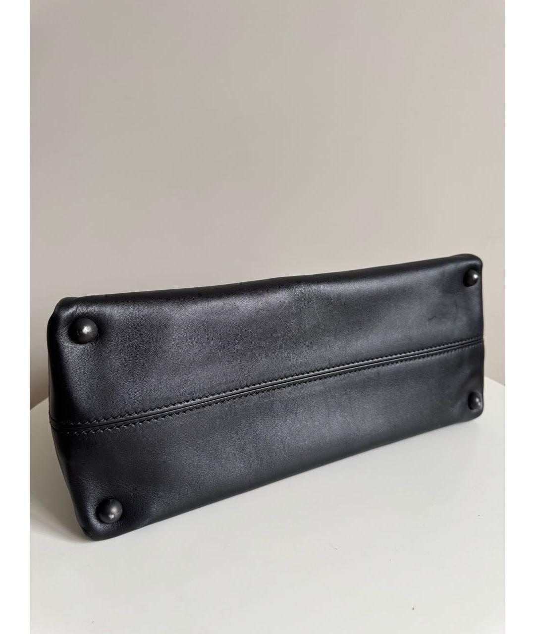 BOTTEGA VENETA Черная кожаная сумка через плечо, фото 5