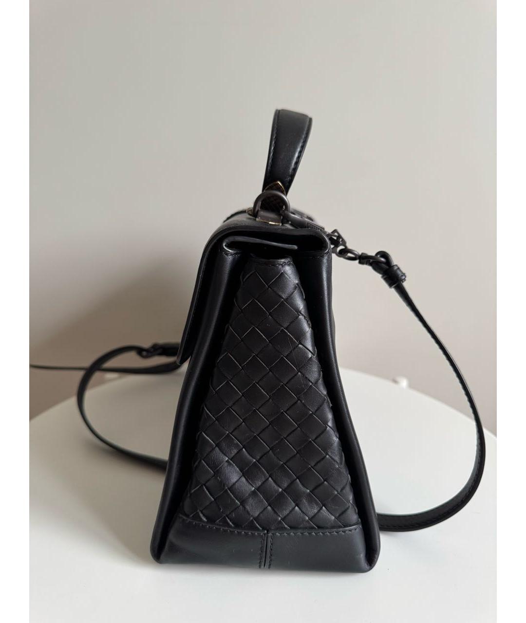 BOTTEGA VENETA Черная кожаная сумка через плечо, фото 4
