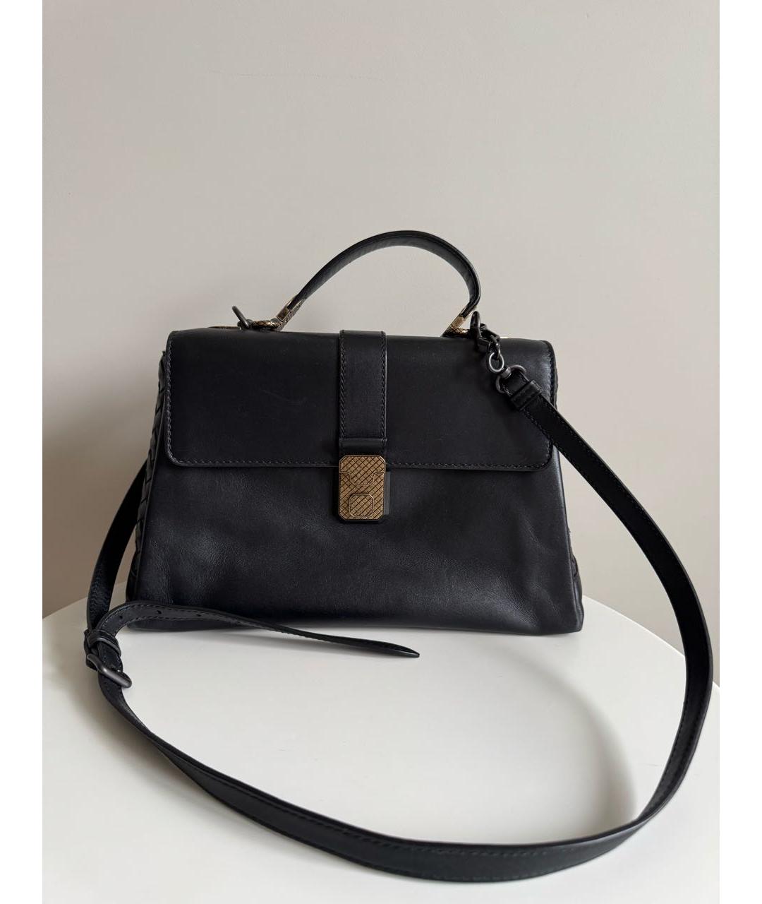 BOTTEGA VENETA Черная кожаная сумка через плечо, фото 7