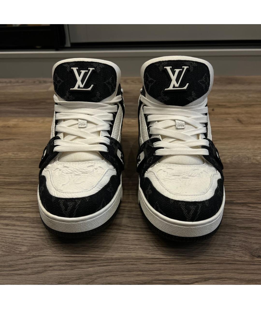 LOUIS VUITTON Белые кожаные высокие кроссовки / кеды, фото 2