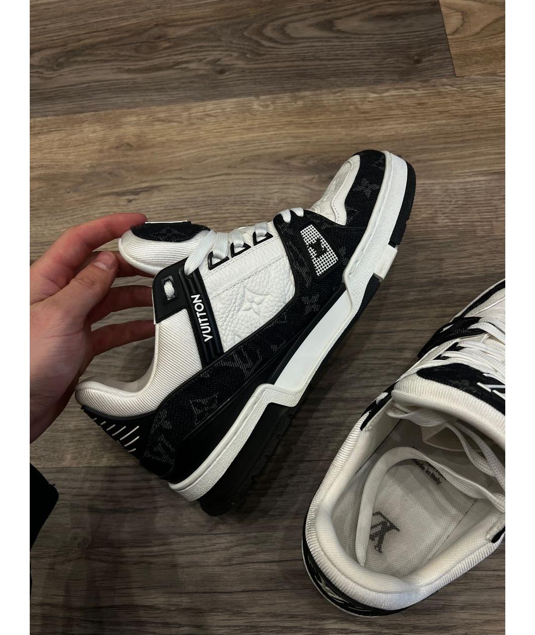 LOUIS VUITTON Белые кожаные высокие кроссовки / кеды, фото 6