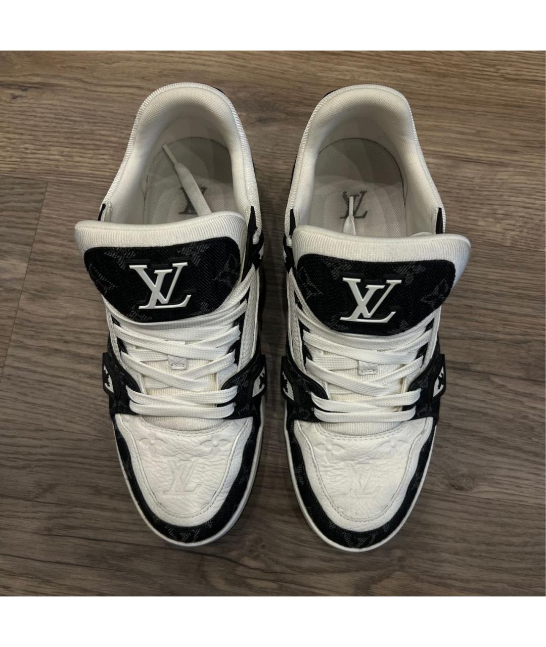 LOUIS VUITTON Белые кожаные высокие кроссовки / кеды, фото 3