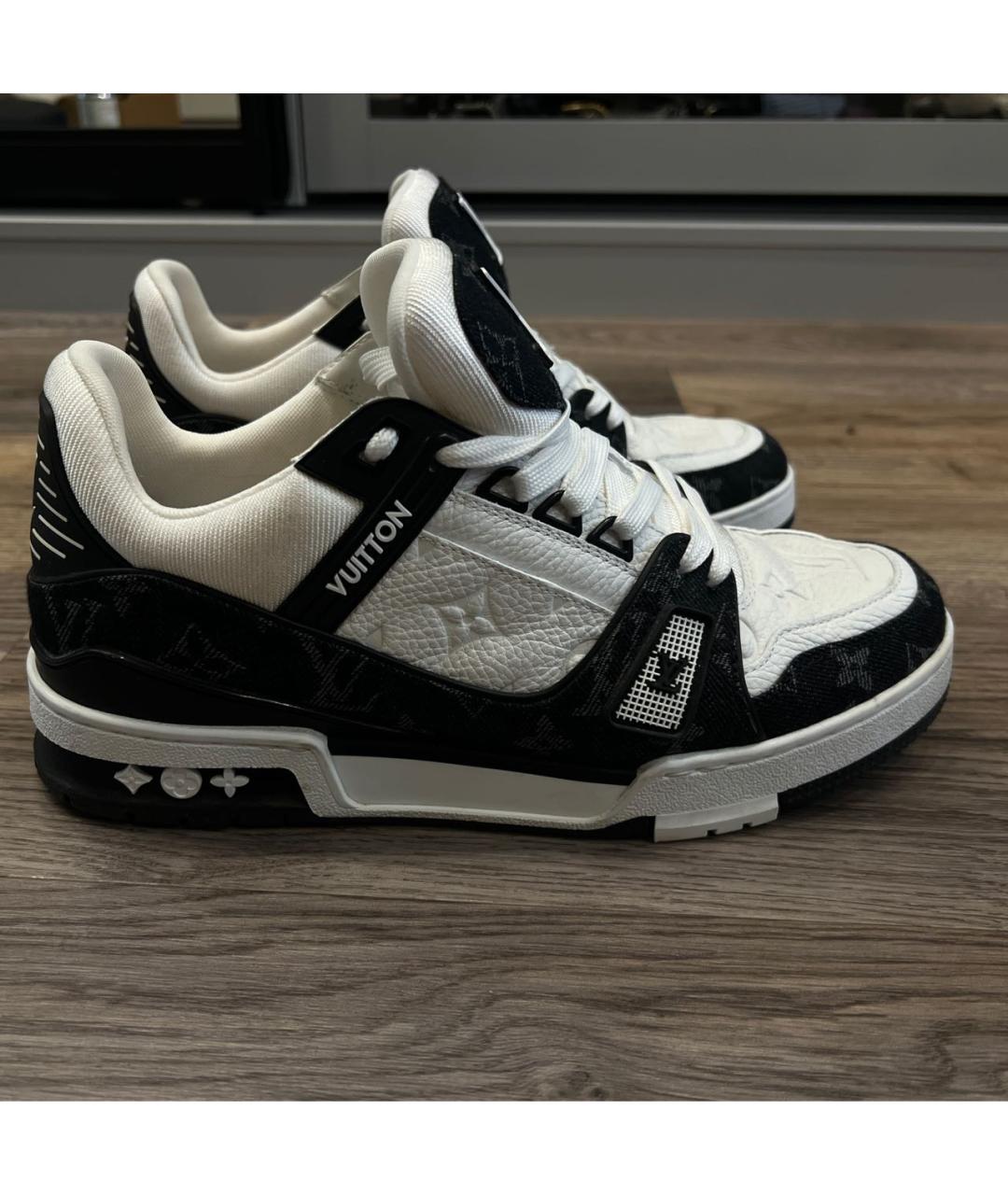 LOUIS VUITTON Белые кожаные высокие кроссовки / кеды, фото 5