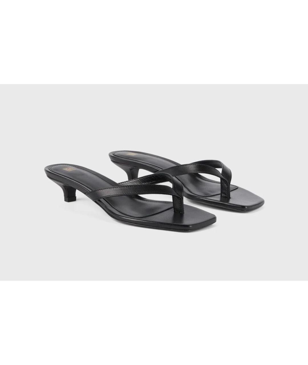 TOTEME Черные кожаные сабо, фото 3