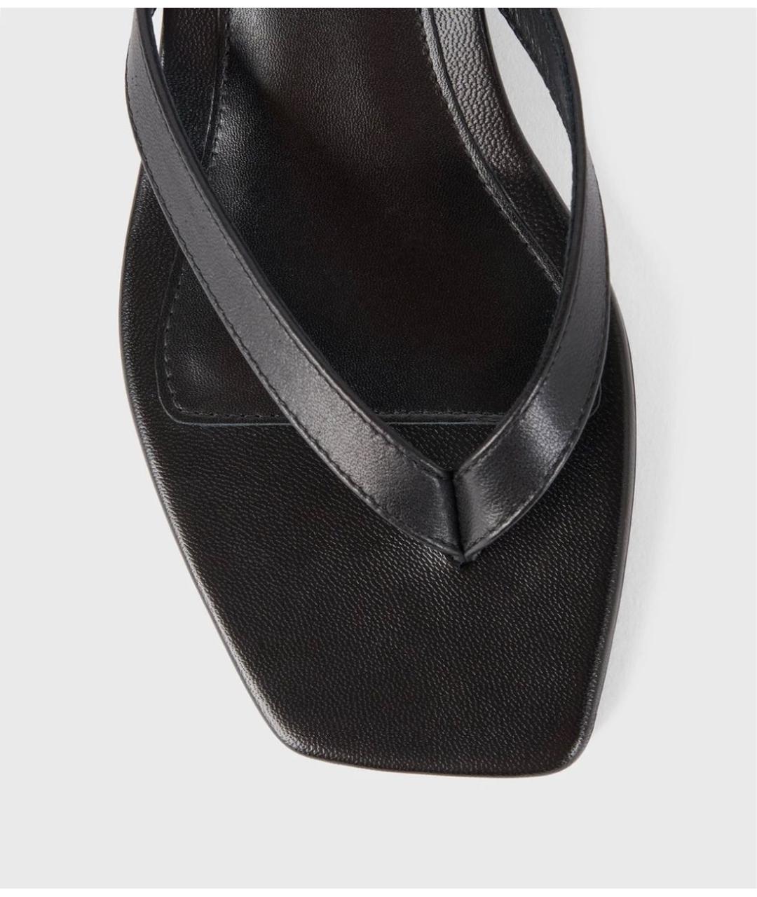 TOTEME Черные кожаные сабо, фото 2