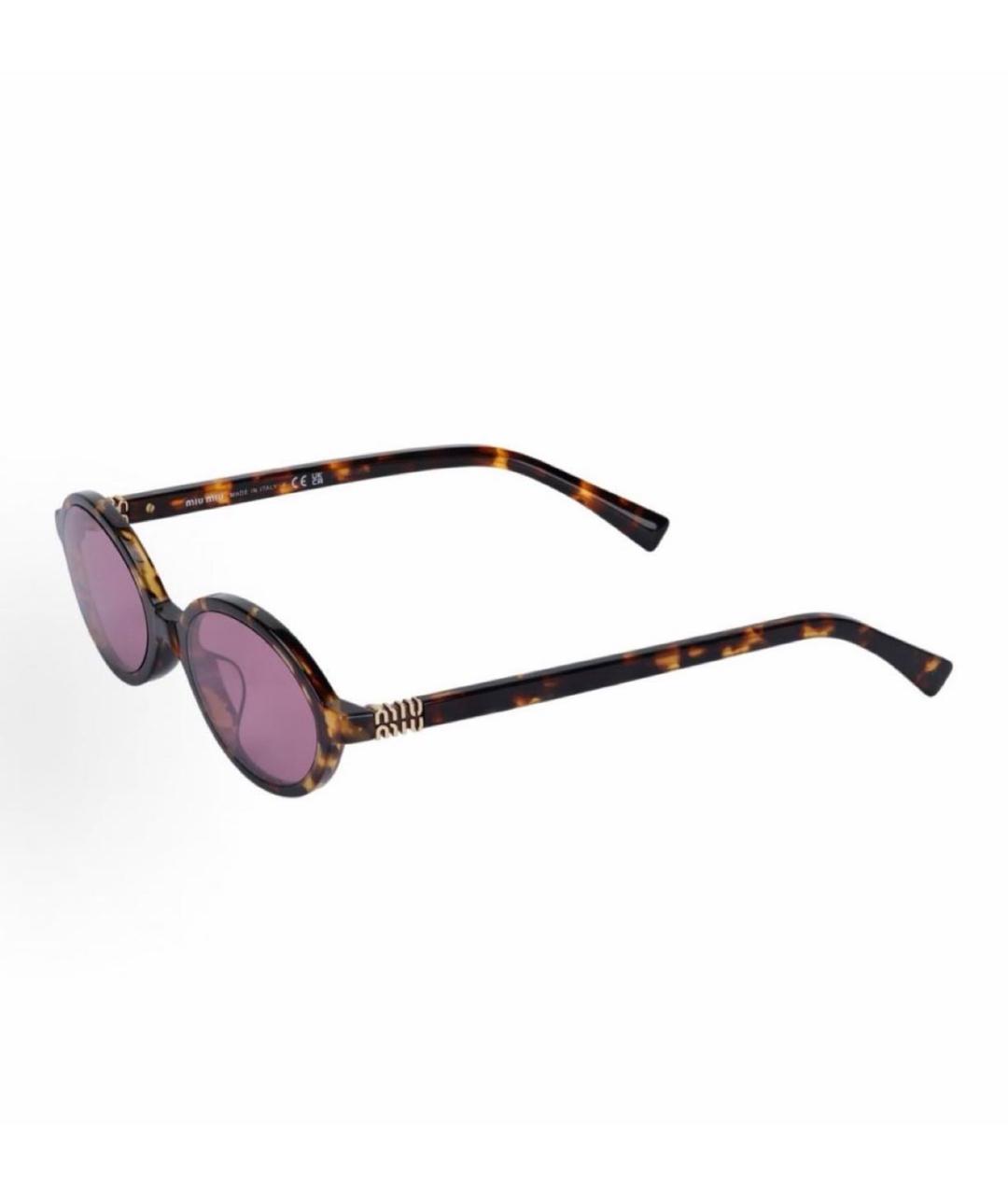 MIU MIU Коричневые пластиковые солнцезащитные очки, фото 2