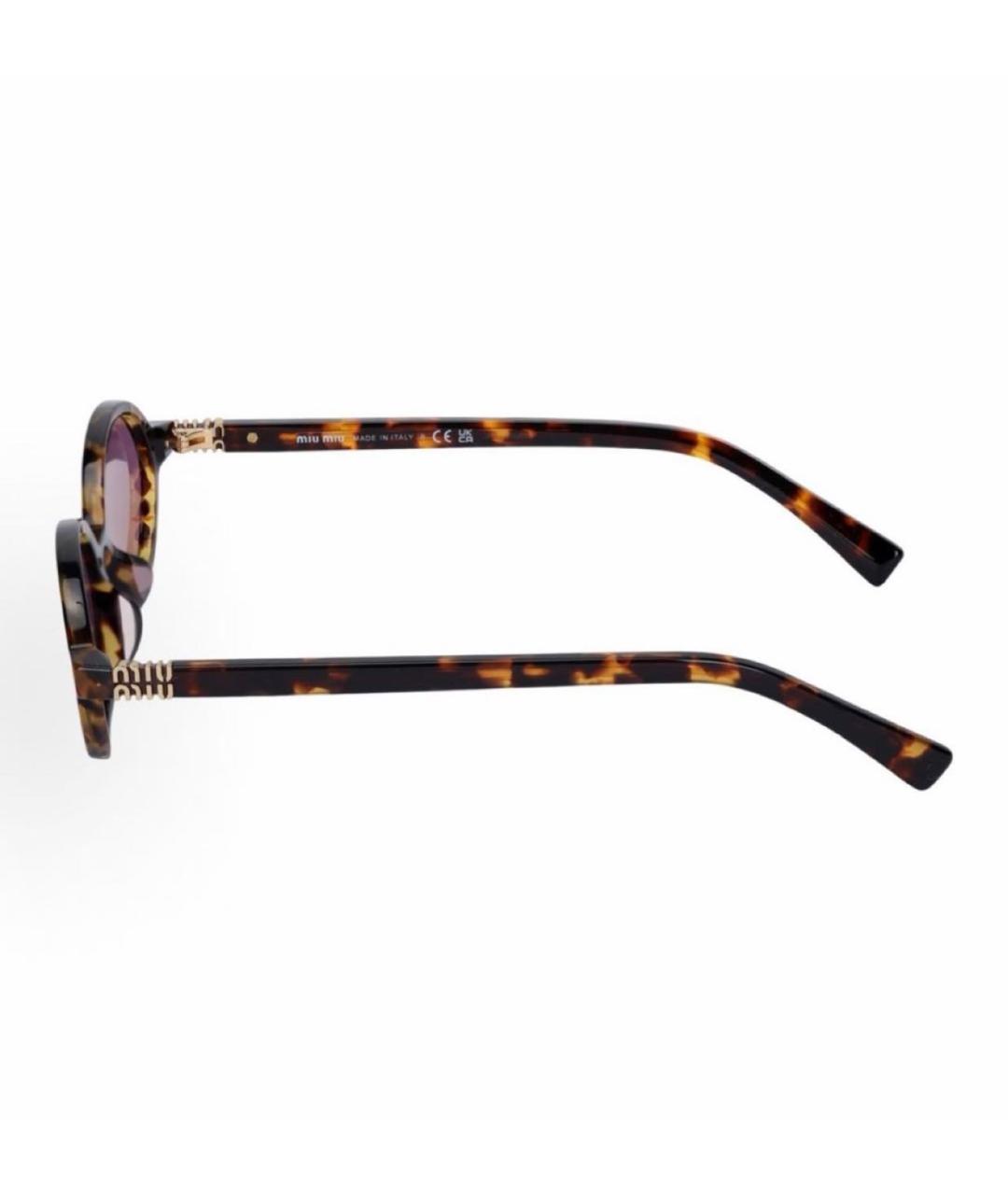 MIU MIU Коричневые пластиковые солнцезащитные очки, фото 3