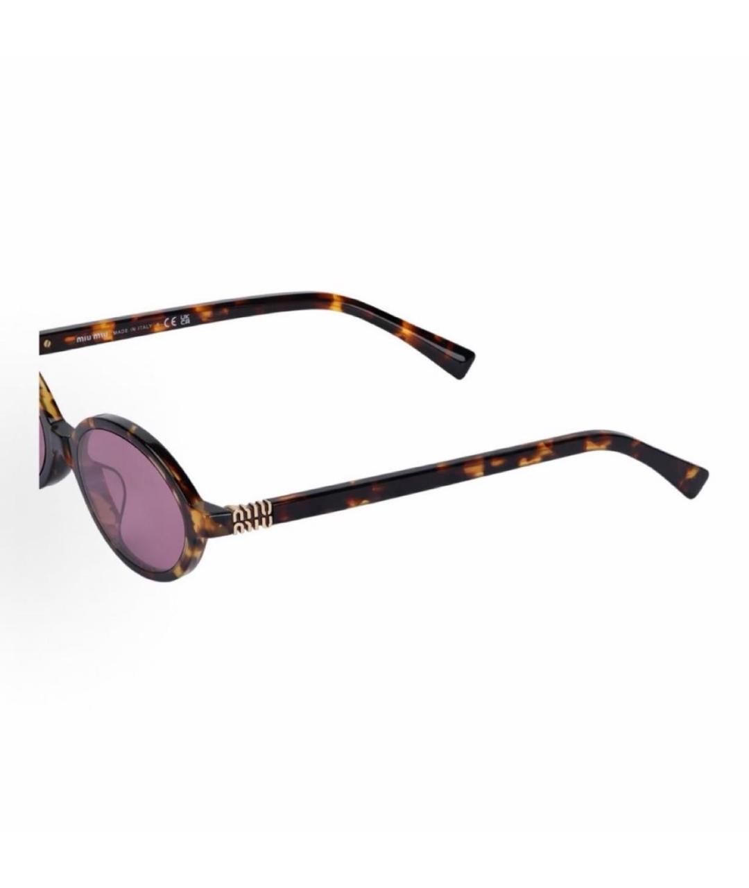 MIU MIU Коричневые пластиковые солнцезащитные очки, фото 4