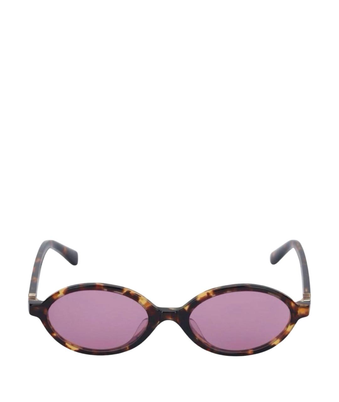 MIU MIU Коричневые пластиковые солнцезащитные очки, фото 1