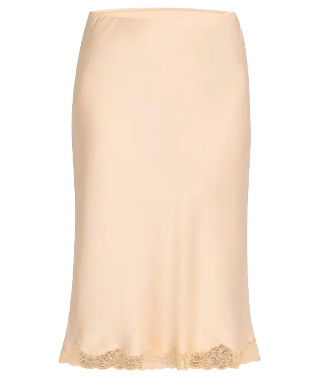 THE ROW Розовая шелковая юбка миди, фото 1
