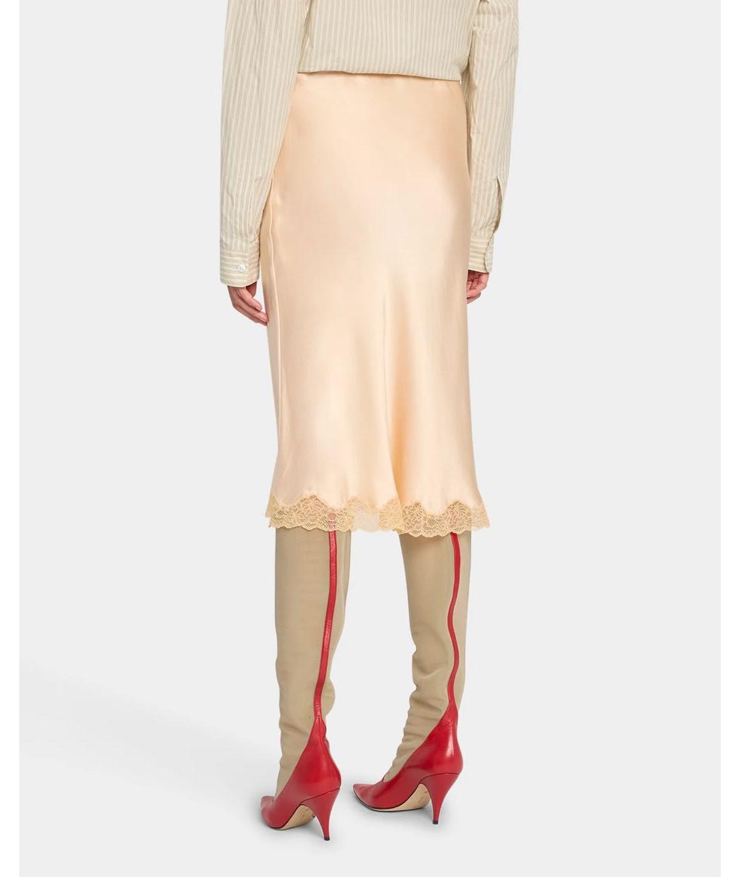 THE ROW Розовая шелковая юбка миди, фото 2