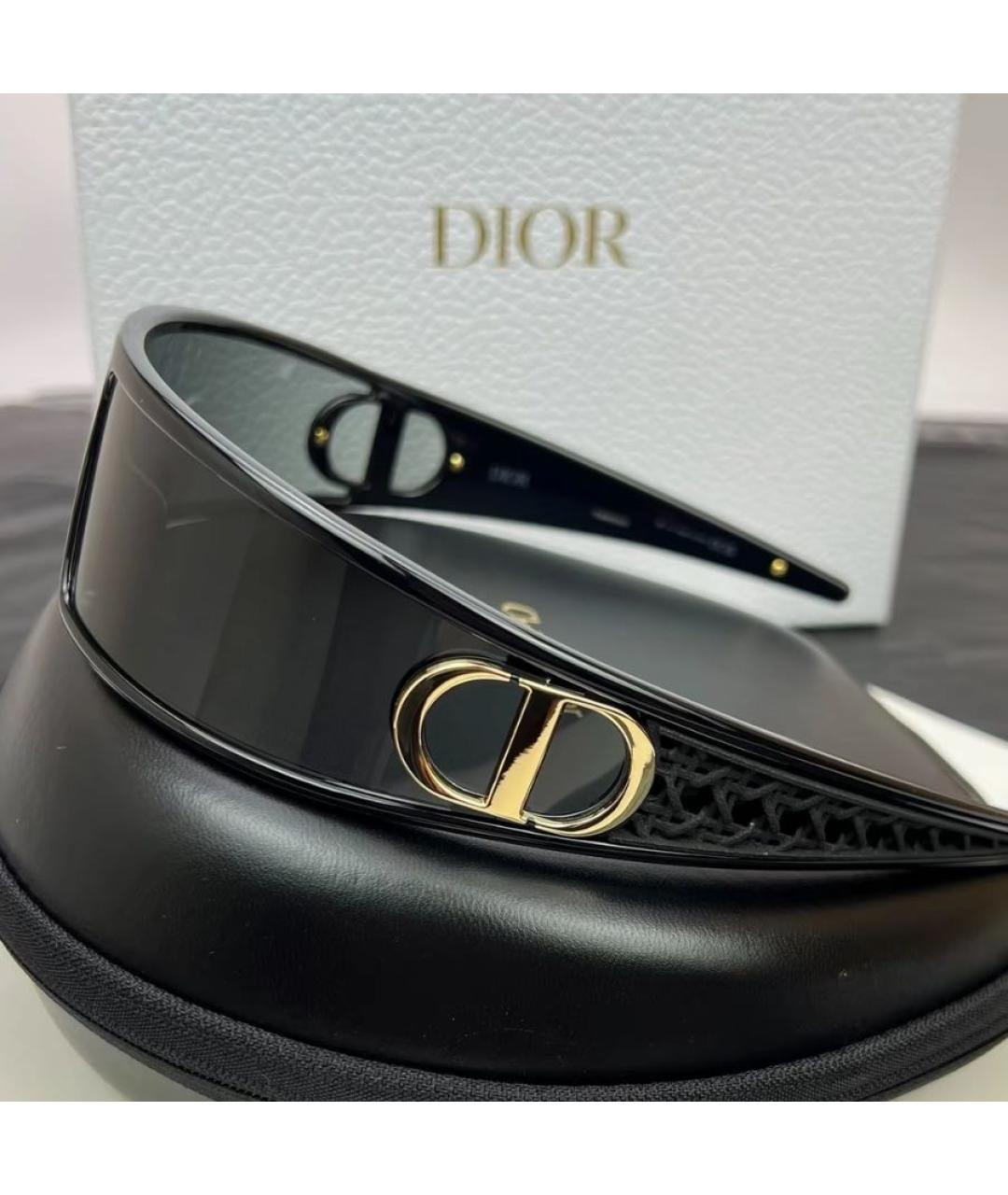 CHRISTIAN DIOR Черные пластиковые солнцезащитные очки, фото 3
