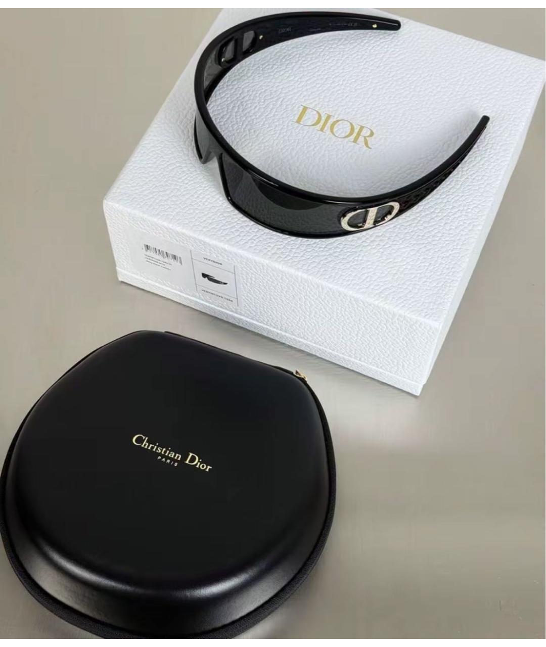 CHRISTIAN DIOR Черные пластиковые солнцезащитные очки, фото 4