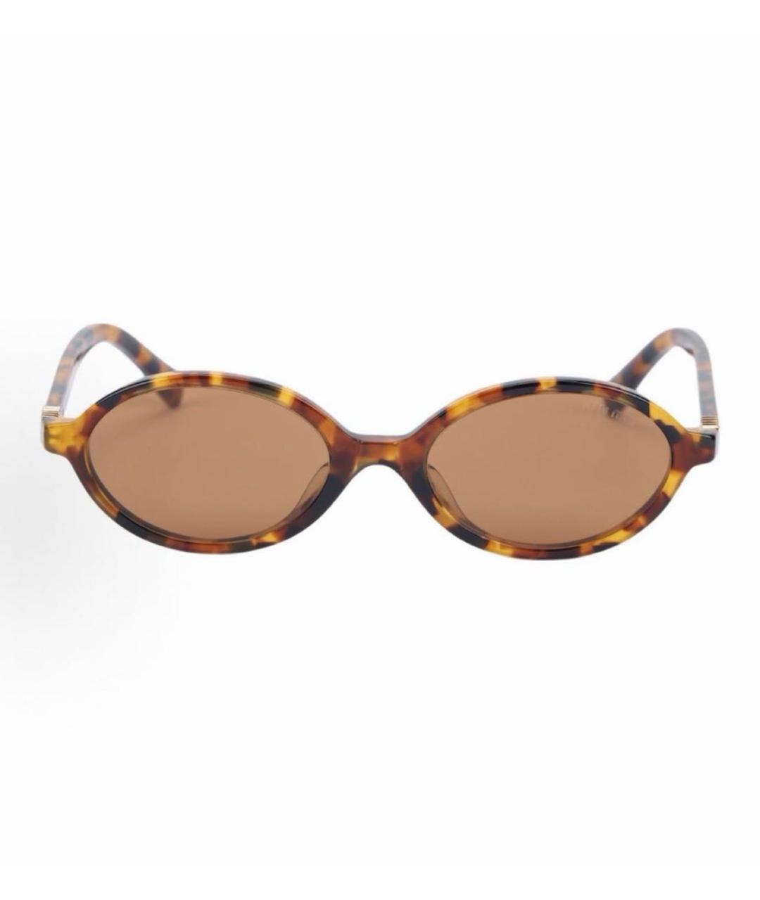 MIU MIU Коричневые пластиковые солнцезащитные очки, фото 5
