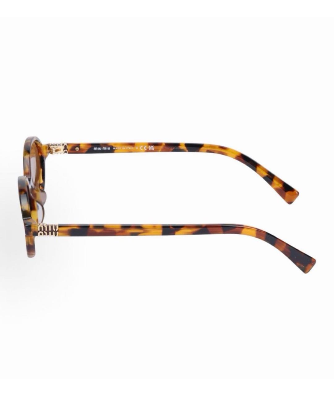 MIU MIU Коричневые пластиковые солнцезащитные очки, фото 2