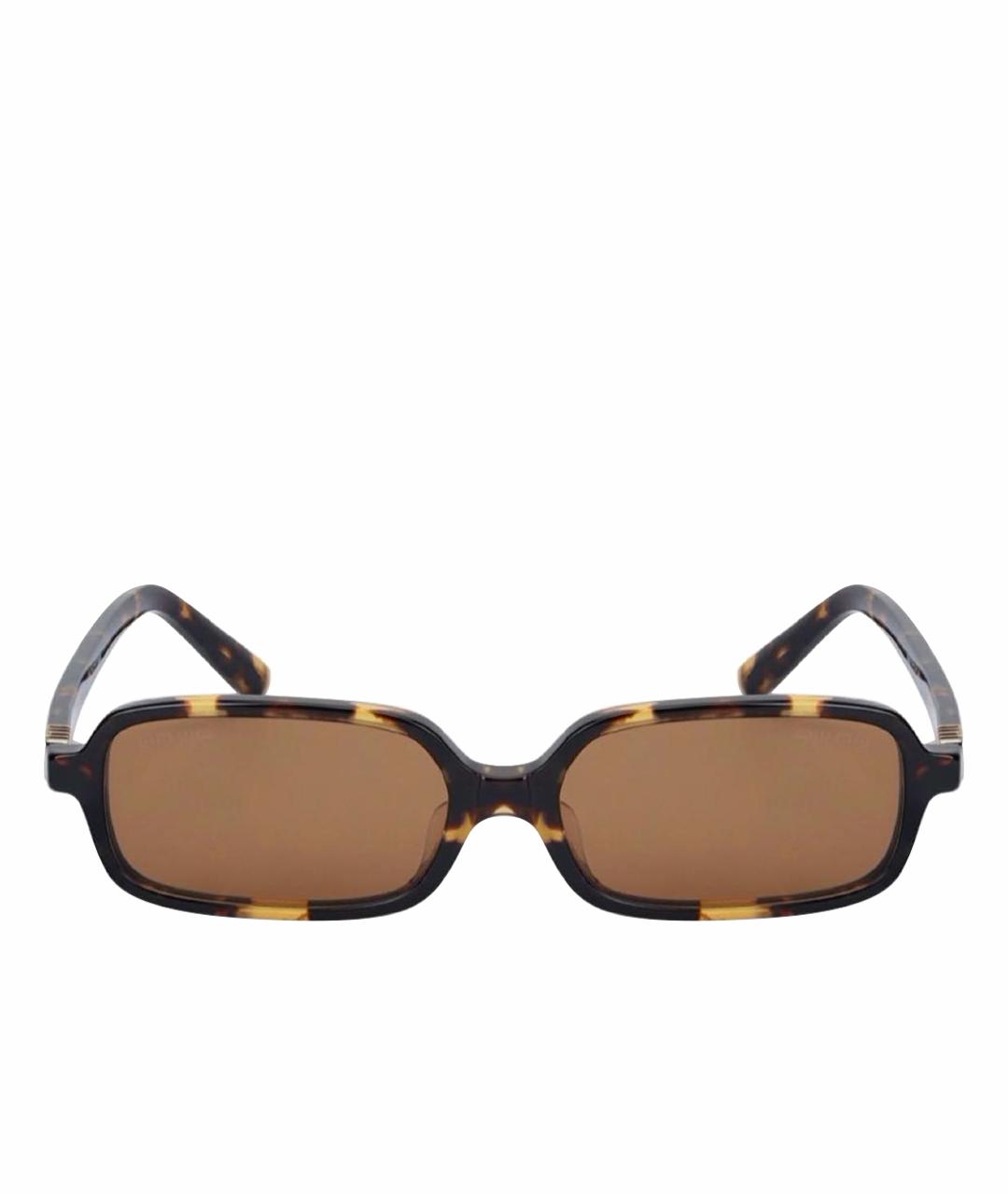 MIU MIU Коричневые пластиковые солнцезащитные очки, фото 1