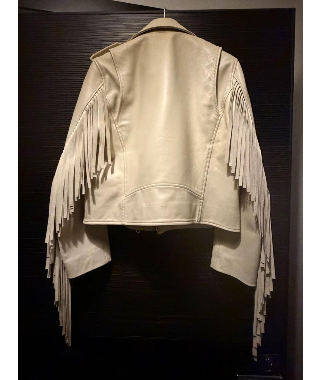 MAJE Бежевая кожаная куртка, фото 2