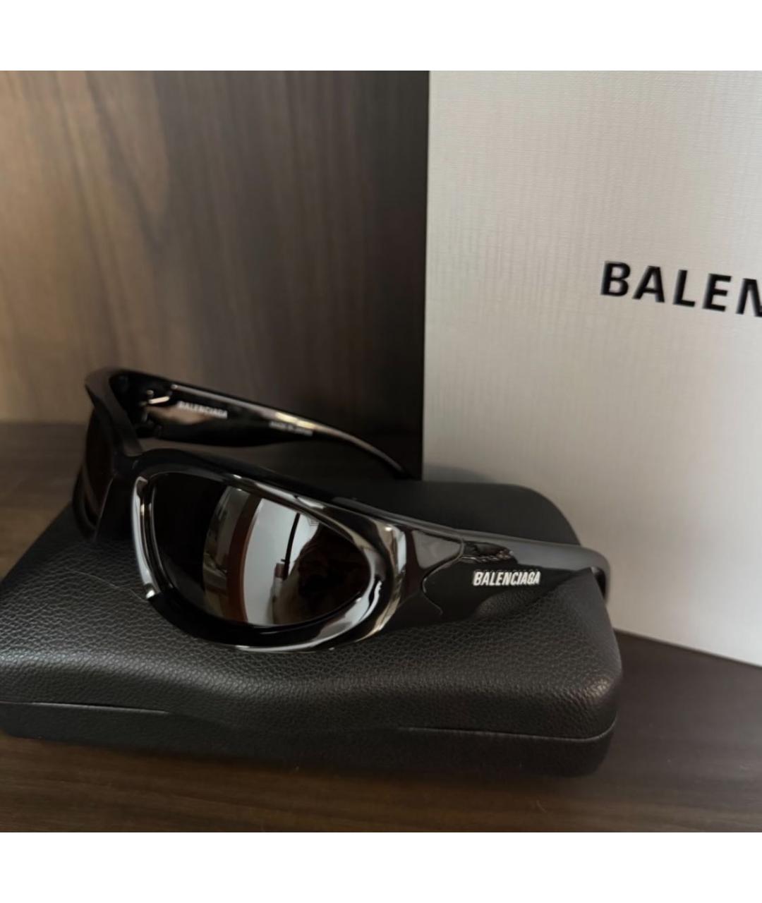 BALENCIAGA Черные пластиковые солнцезащитные очки, фото 4