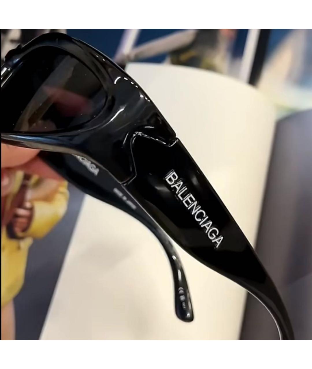 BALENCIAGA Черные пластиковые солнцезащитные очки, фото 5
