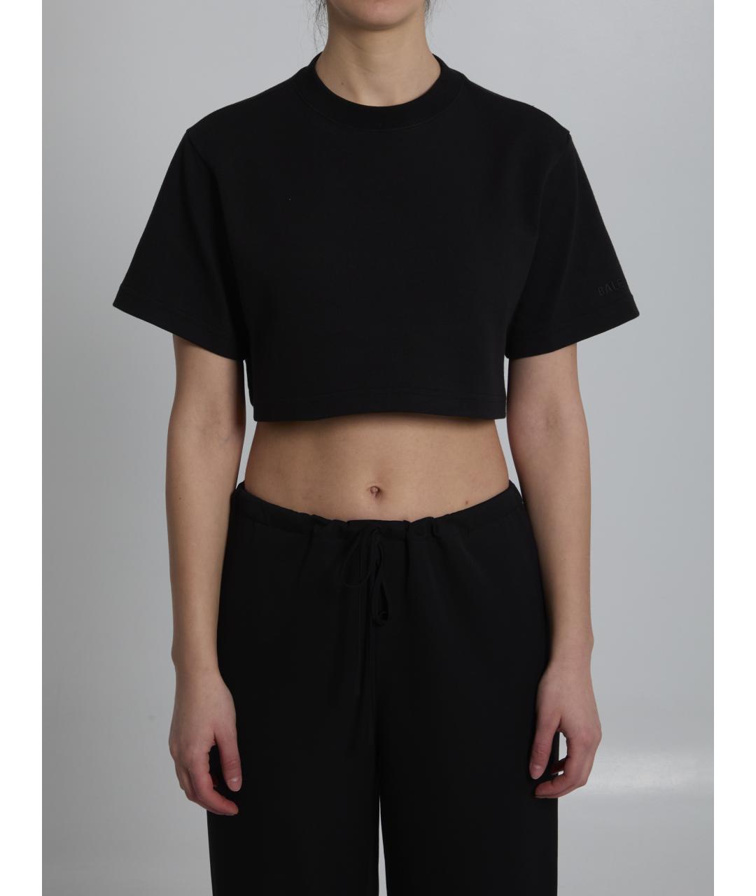 BALENCIAGA Черная хлопковая футболка, фото 5