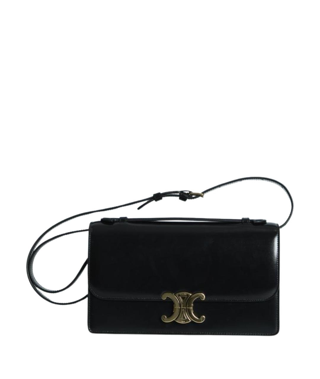 CELINE Черная кожаная сумка через плечо, фото 1