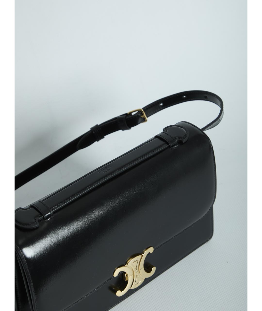 CELINE Черная кожаная сумка через плечо, фото 4