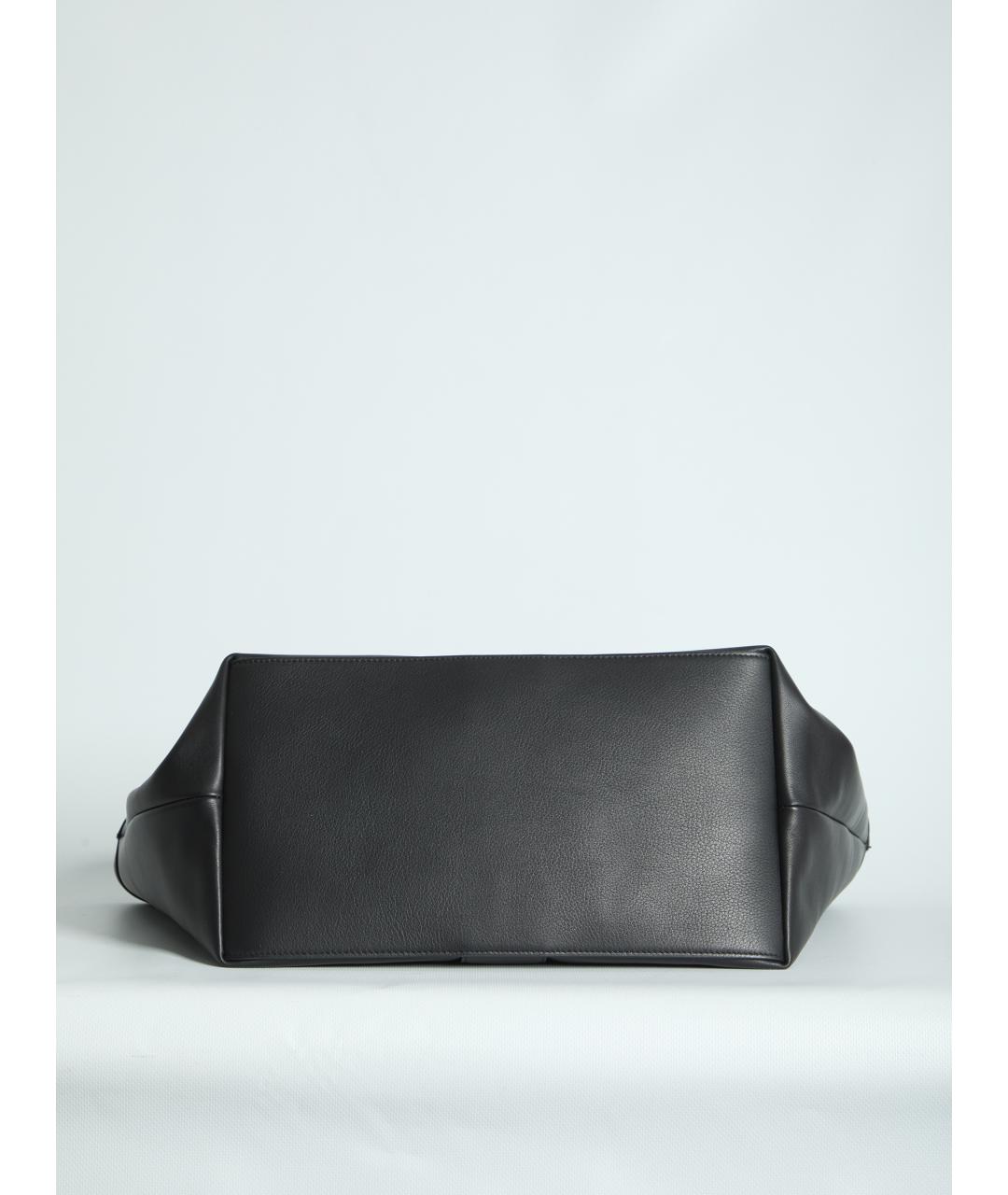 SAINT LAURENT Черная кожаная сумка тоут, фото 3