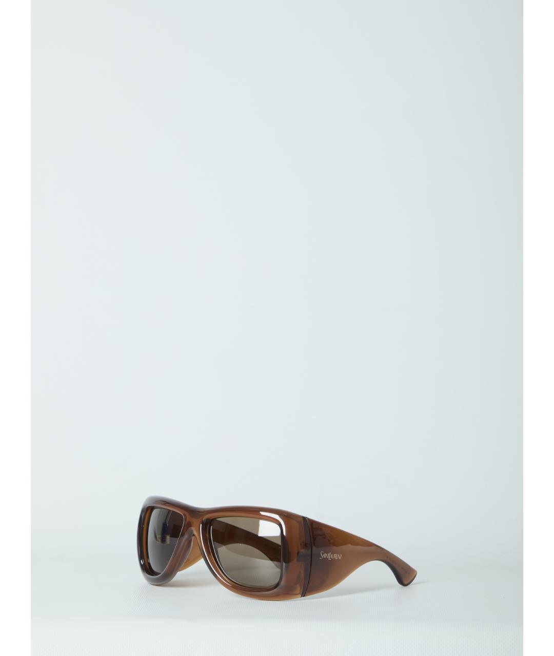 SAINT LAURENT Коричневые солнцезащитные очки, фото 3