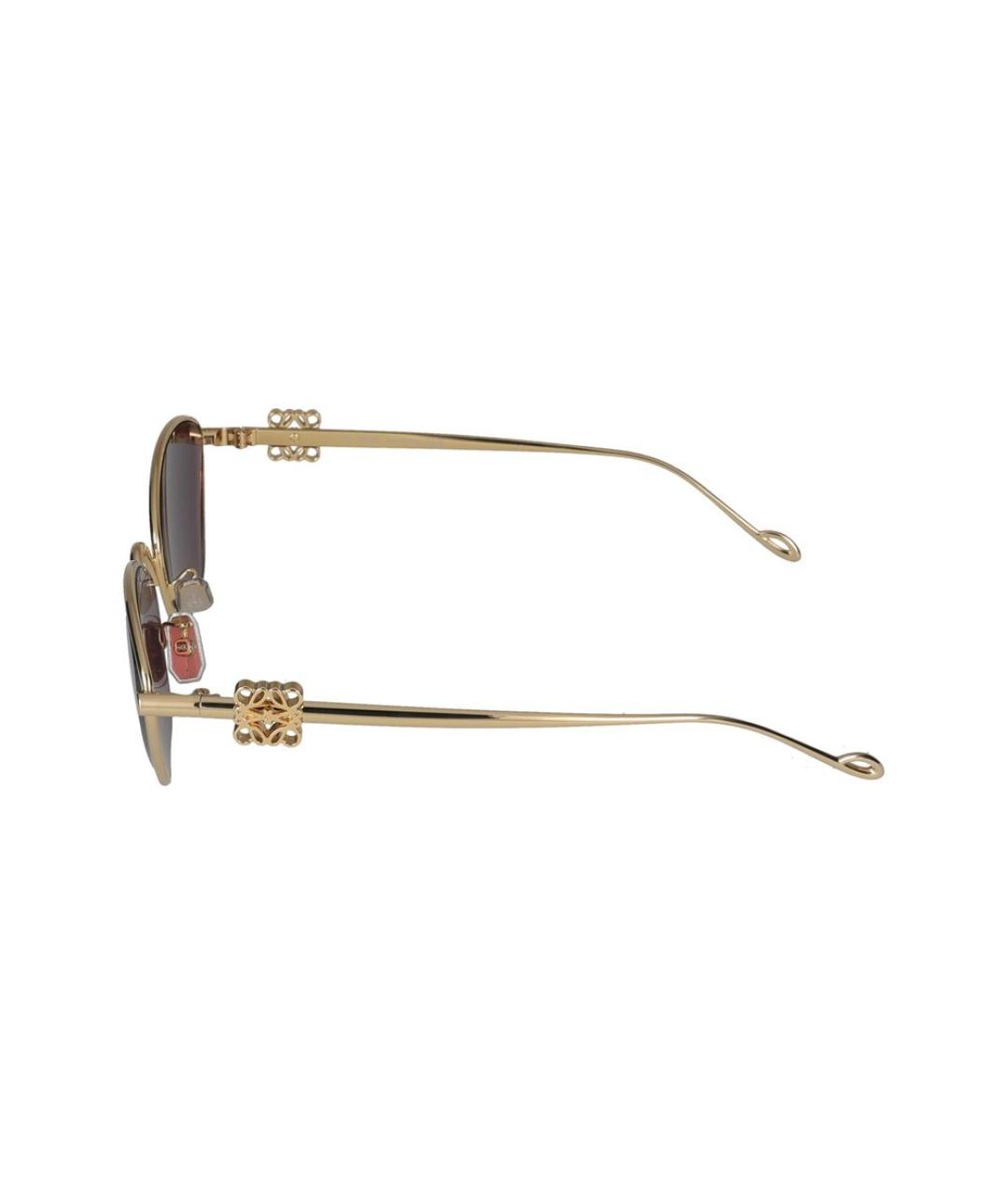 LOEWE Коричневые металлические солнцезащитные очки, фото 3