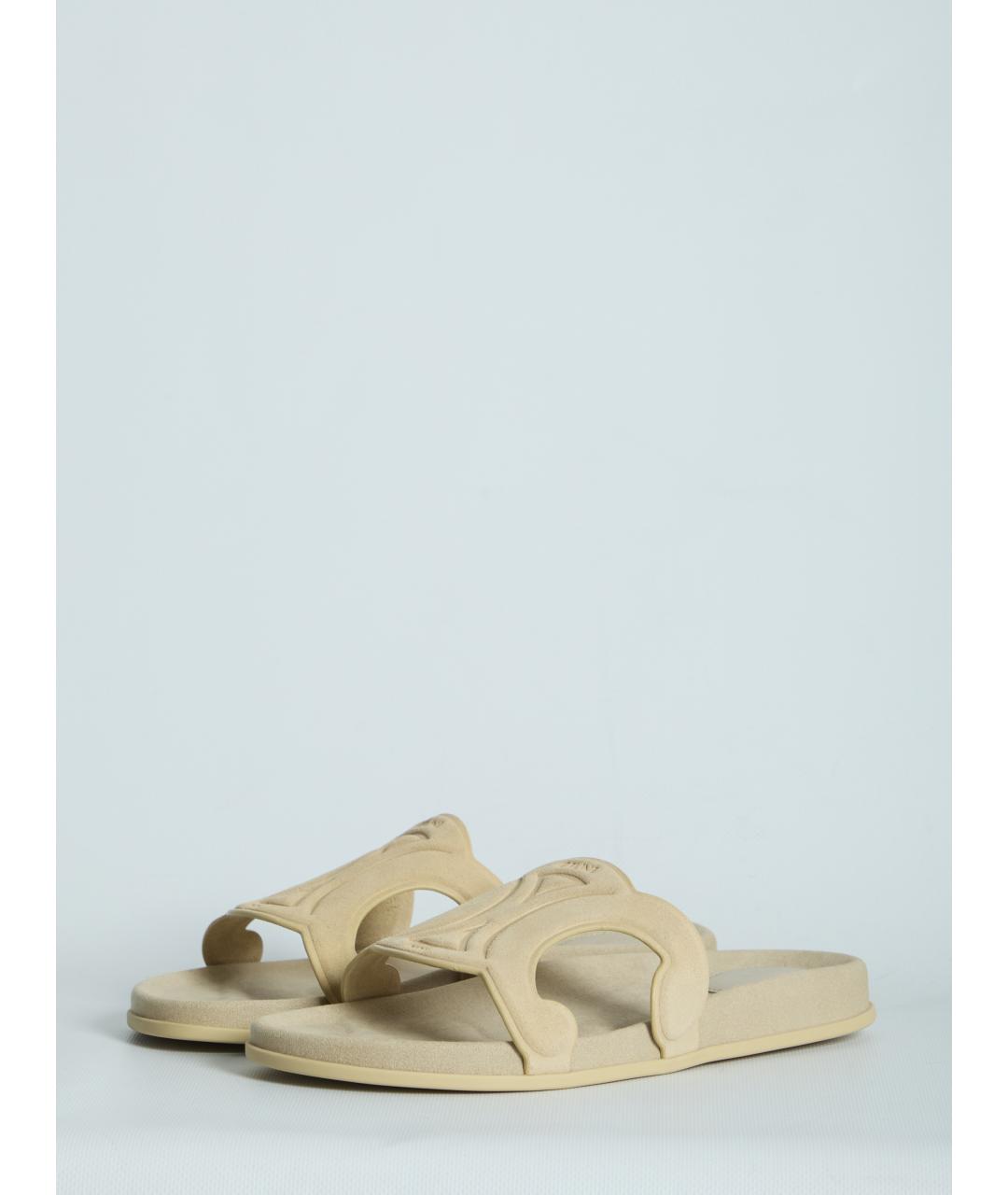 CELINE Бежевые кожаные сандалии, фото 2