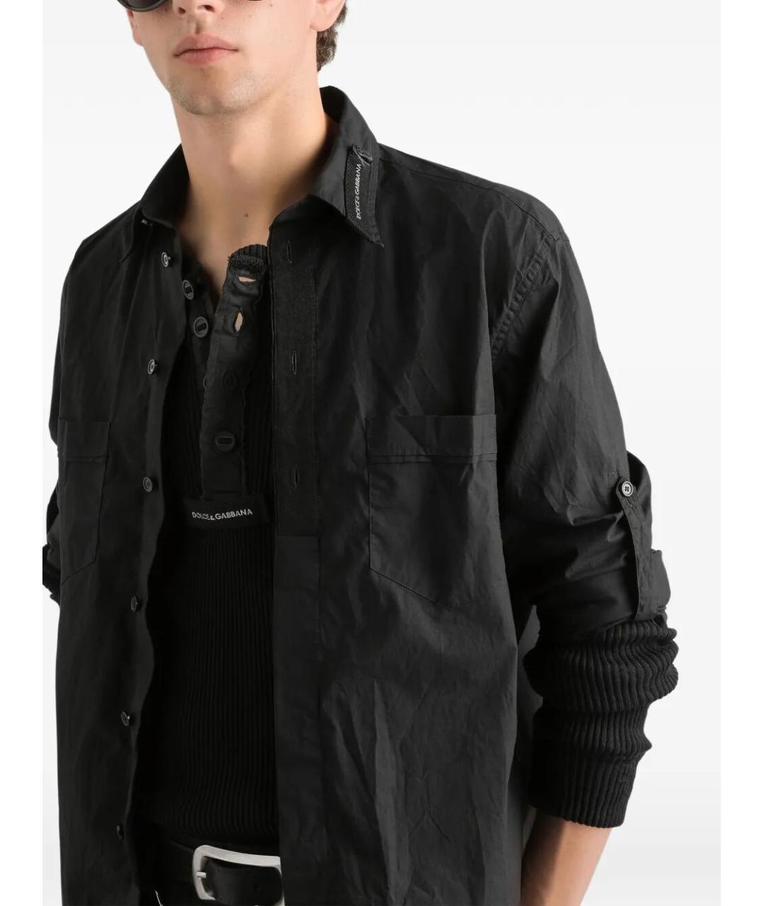 DOLCE&GABBANA Черная хлопковая кэжуал рубашка, фото 3