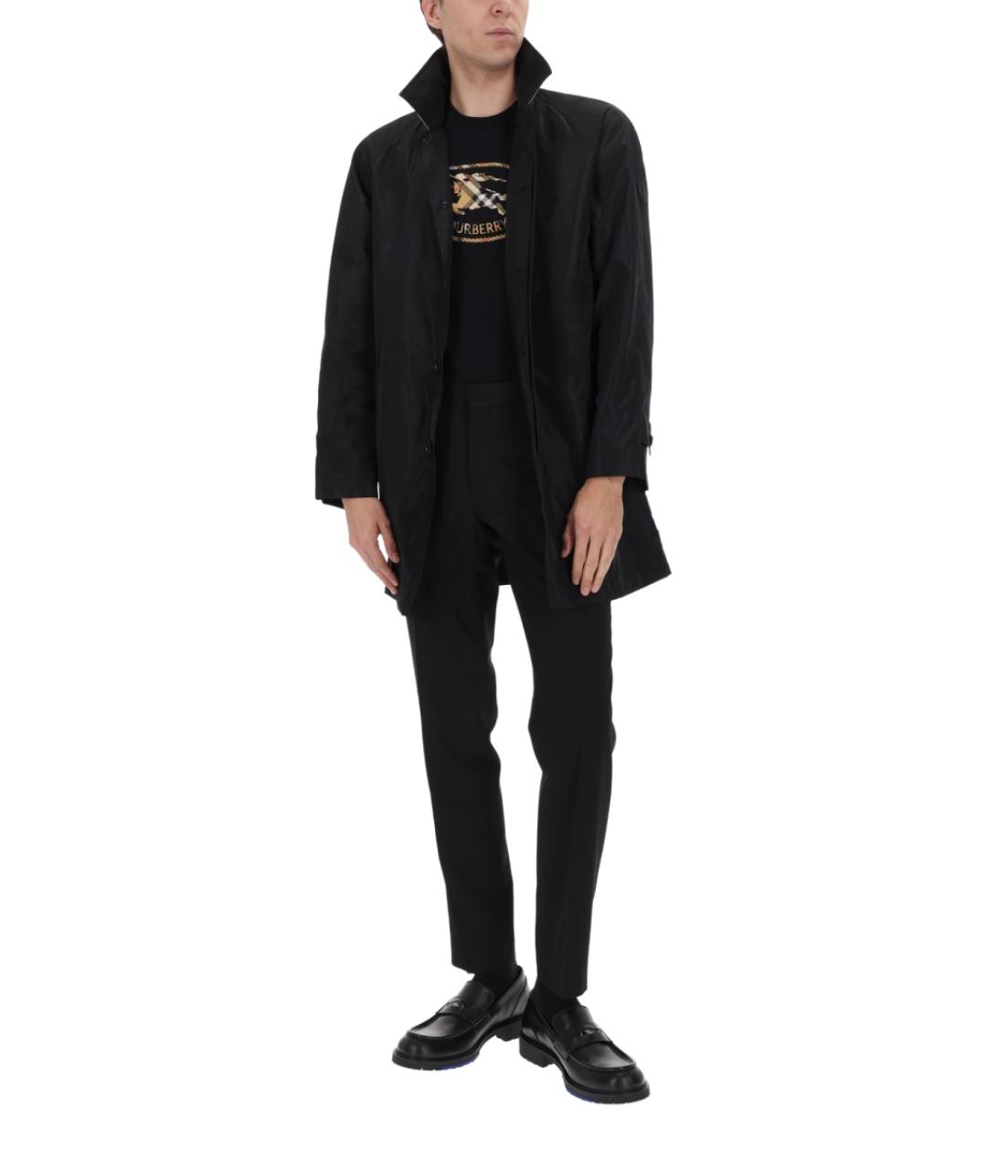 BURBERRY Черное полиамидовое пальто, фото 3