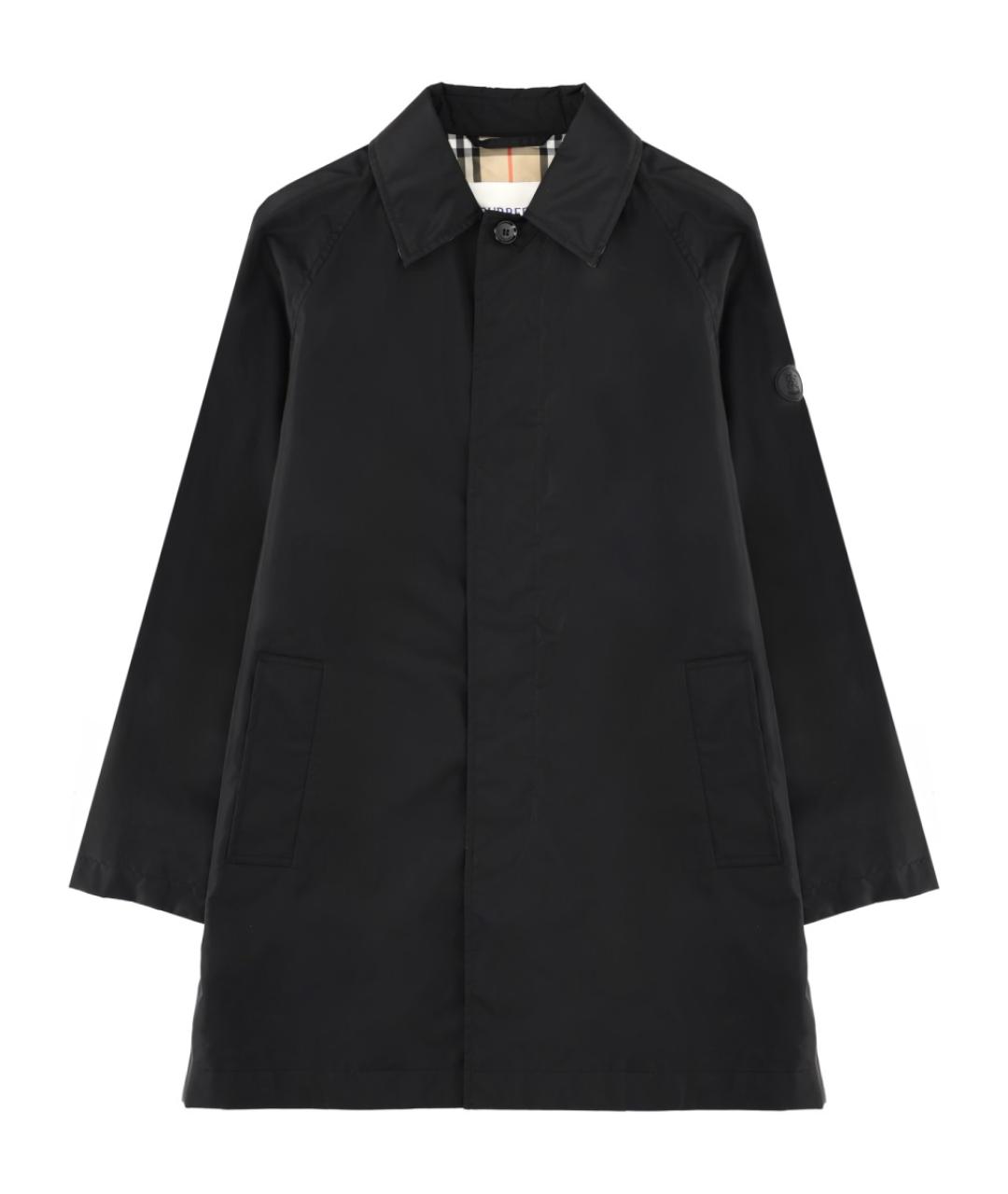 BURBERRY Черное полиамидовое пальто, фото 1