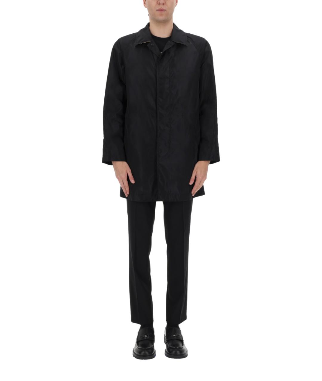 BURBERRY Черное полиамидовое пальто, фото 4