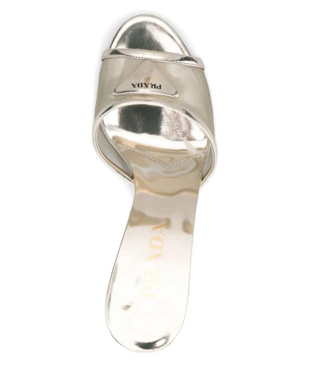 PRADA Серебряные кожаные мюли, фото 4