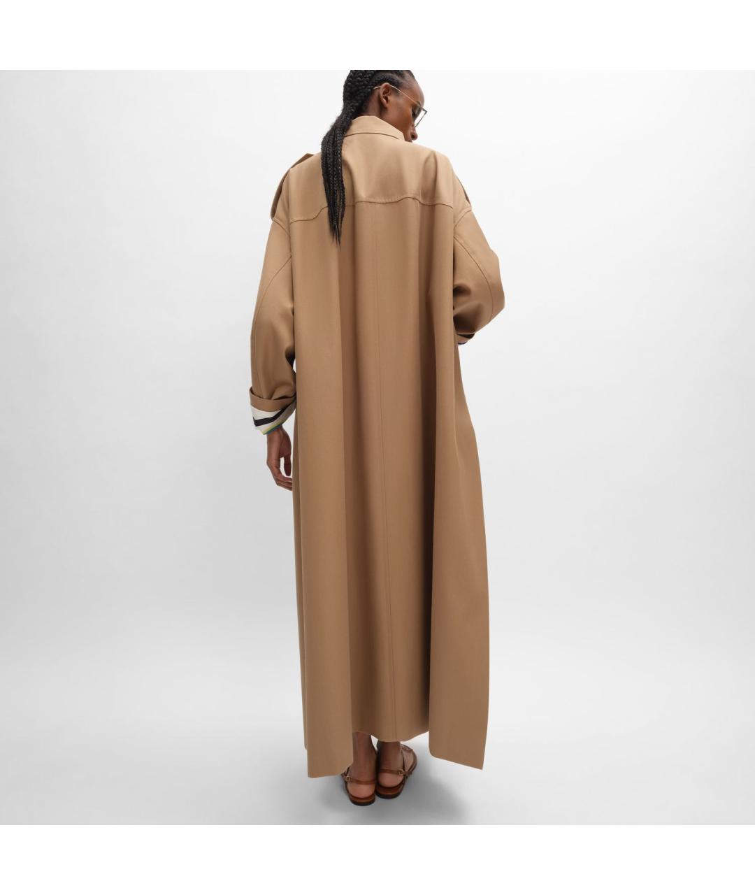 CELINE Бежевое шерстяное пальто, фото 4