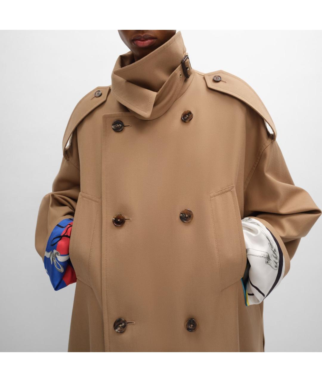 CELINE Бежевое шерстяное пальто, фото 5