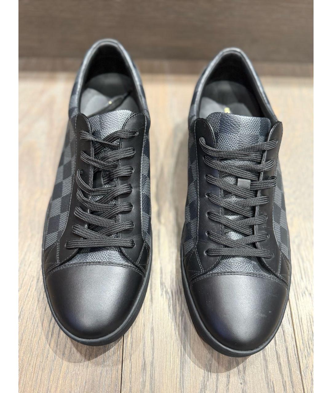 LOUIS VUITTON Черные кожаные низкие кроссовки / кеды, фото 2