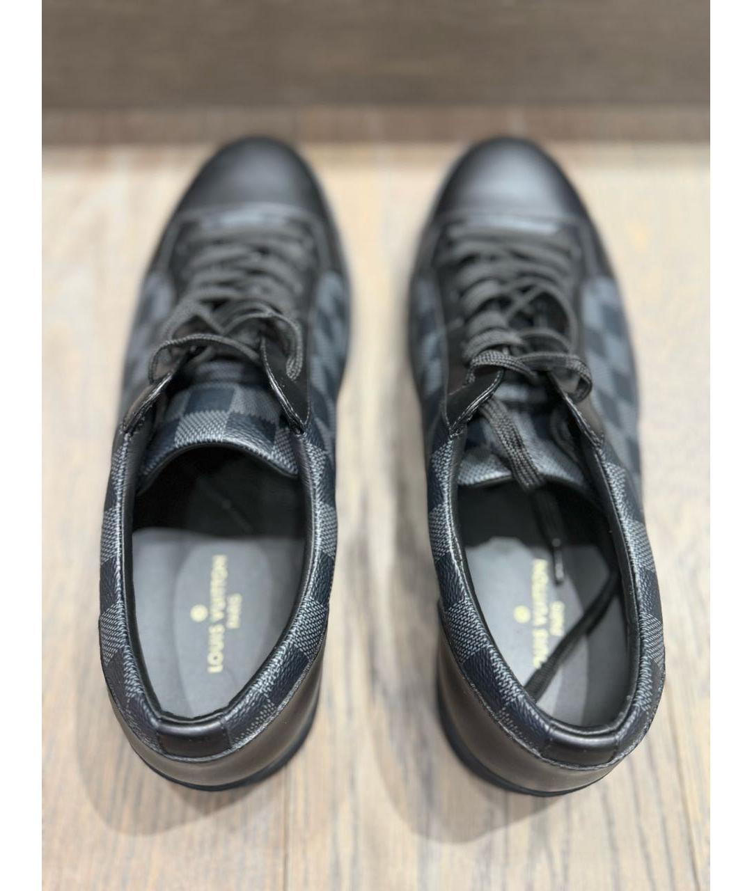 LOUIS VUITTON Черные кожаные низкие кроссовки / кеды, фото 3