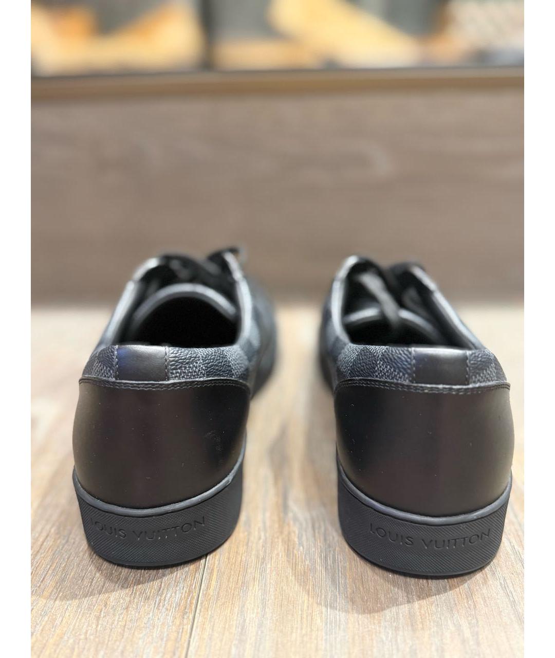 LOUIS VUITTON Черные кожаные низкие кроссовки / кеды, фото 4
