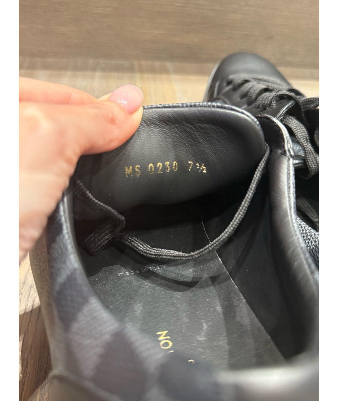 LOUIS VUITTON Черные кожаные низкие кроссовки / кеды, фото 5