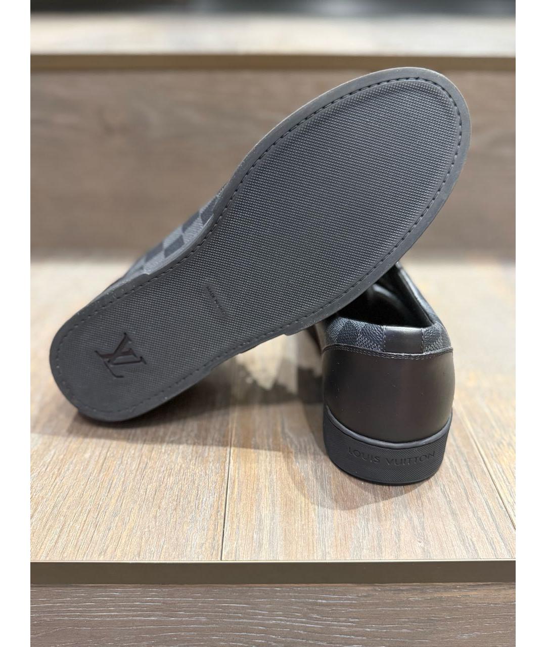 LOUIS VUITTON Черные кожаные низкие кроссовки / кеды, фото 6