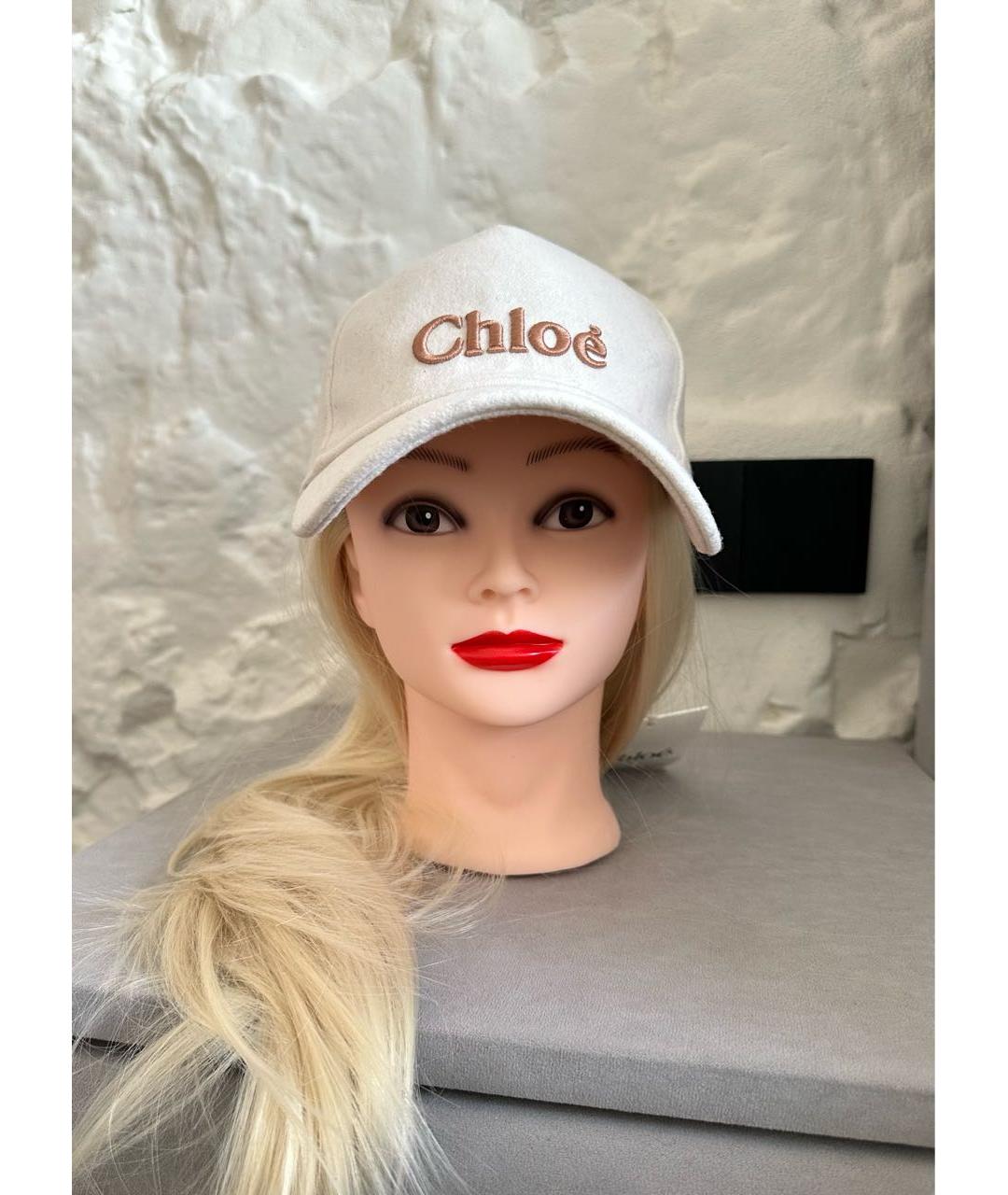 CHLOE Белая шерстяная кепка, фото 6
